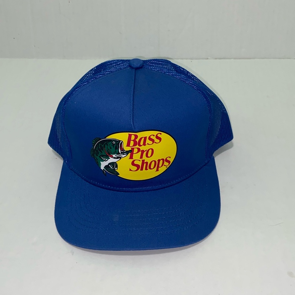 Bass Pro Shops Blue Mesh Back Adjustable Size Snap Back Cap Hat